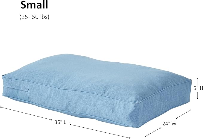 Casey Small (36 x 24 in.) Denim Rectangle Indoor/Outdoor Pillow Style Dog Bed