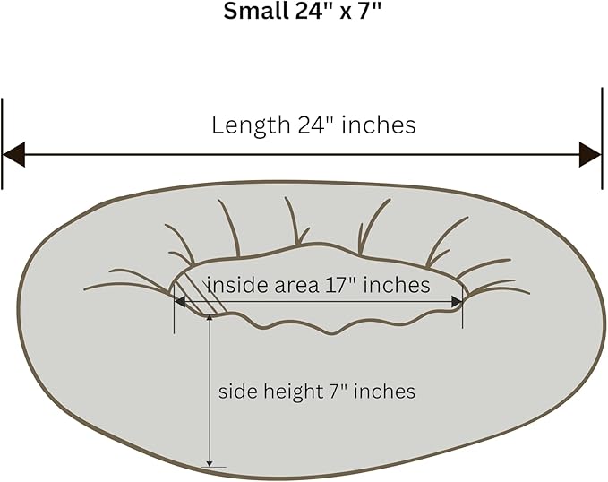 Organic Cotton Canvas Dog Bed: Removable Cover, Natural Fill - Made in USA (Gray, Small 24" x 7" inches)
