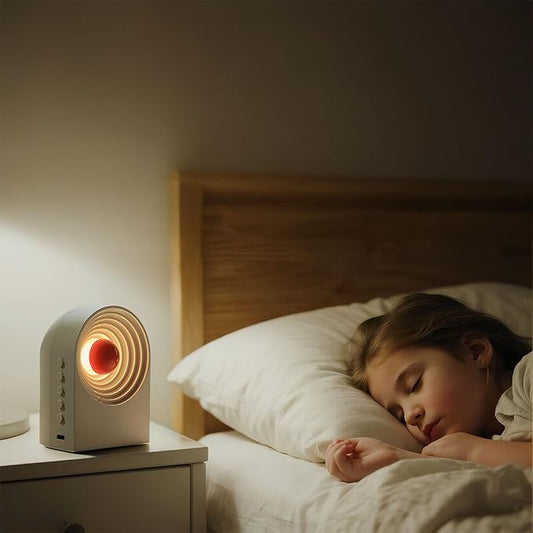 Sleep Aid & Focus White Noise Machine – 8 Soothing Sounds & 4 Ambient Lights | 12H Playtime,Bluetooth for Travel & Office, Sleek Desk Gift,White