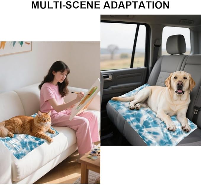 Retro Boho Turquoise Washable Small Dog Bed Furniture Dog Crate Mat Machine Washable Crate Pads Bed Non-Slip Bedding Outside Beds for Medium Dogs Mat Needs for Home Indoor Outdoor 24X18 Inch