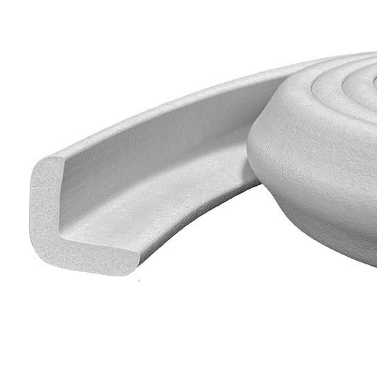 Kidkusion Baby Proof Edge Guards for Safety | Made in The USA | 6 Feet | Soft Gray | Edge Protectors for Furniture, Tables, Fireplaces | Heavy Duty Tape Included
