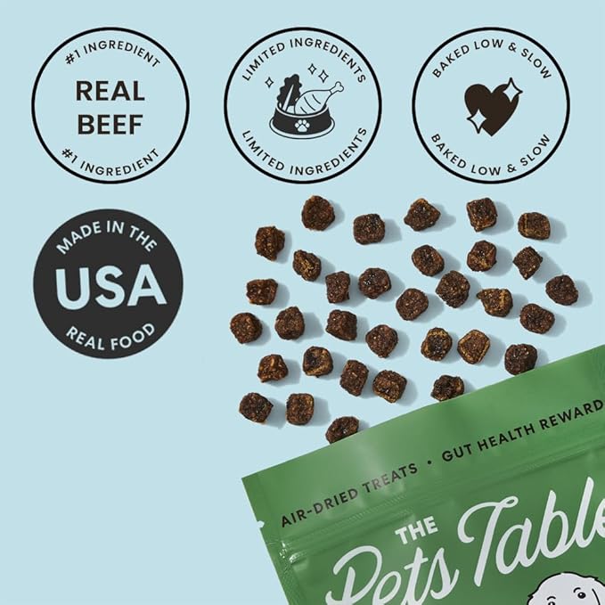 The Pets Table Beef Limited Ingredient Diet Air-Dried Healthy Dog Treats, 5-Ounce Bag
