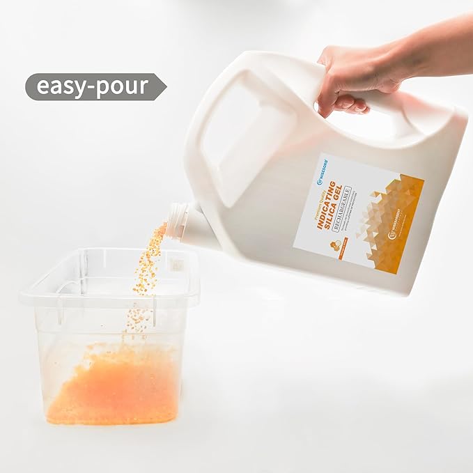 7.5 LBS Indicating Silica Gel (Orange to White), Reusable Dehumidifiers Desiccant Moisture Absorbers