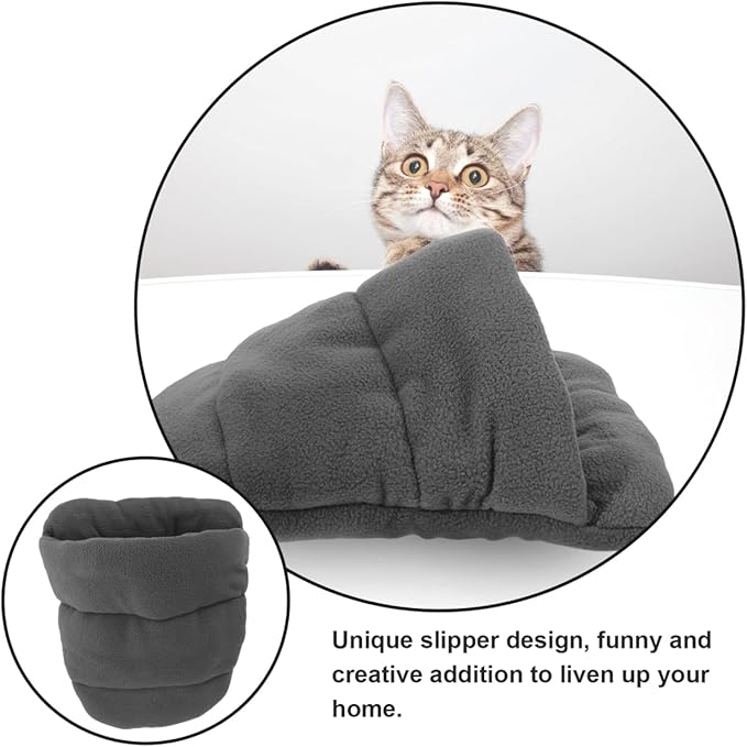 POPETPOP Pet Dog Cat Bed Warm Kennel Nest Pad Padded Cotton Cushion for Small Pets Puppy Kitten Blanket Mat Snuggly Sleep Mat Machine Washable Xs 12.20X11.81In Grey