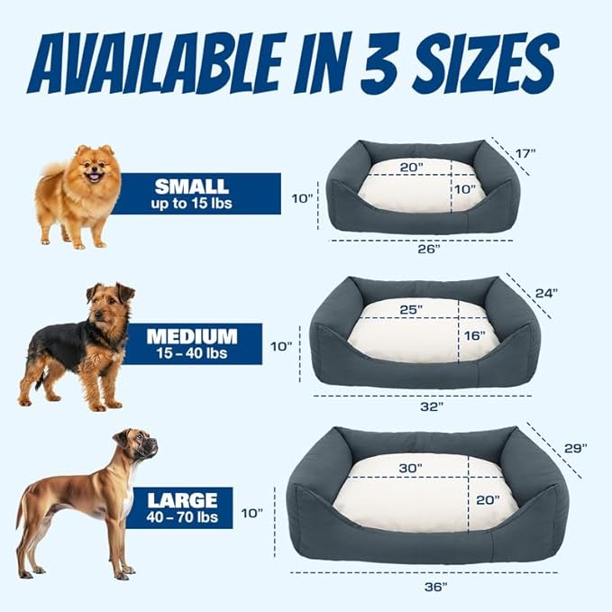 Ships Next Day, Made in USA - Customizable Dog Bed - Personalized Pet Cushion with Design Choice & Add Pet's Name - 3 Sizes - Unique Gift for Puppy or Dog Lovers (27.5x23.5 Inches)
