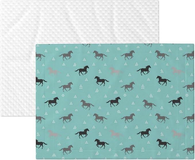 Reversible Plush Pet Blanket for Puppies Kittens, Wild Horses, Double Sided Gentle Dot Texture for New Pets Adjusting to Home Environment Softly