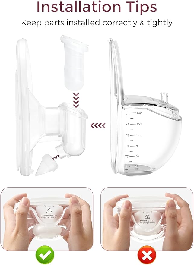 Momcozy Full Set Collector Cup Only Compatible with Momcozy Mobile Style | M6 NOT for Others. Original Mobile Style | M6 Breast Pump Replacement Accessories DoubleFit Flange 24mm