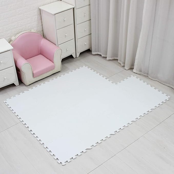 MQIAOHAM® 18 Pieces Puzzle Play Mats, Soft Baby Play Mat, Kids Interlocking Foam Floor Tiles, Toddlers Carpet Playmats G301018-101