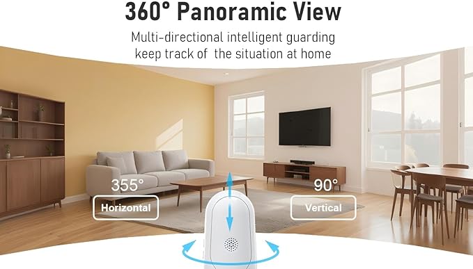2 Way Video Calling Camera, Dog Camera with Phone App, 2.4G WiFi Only, 360° PTZ Pet Monitor Cam with Speaker, 2.4" Display Doggy Cam, Motion Detector, 1 Click Call, in-House Monitoring Pet/Baby/Nanny