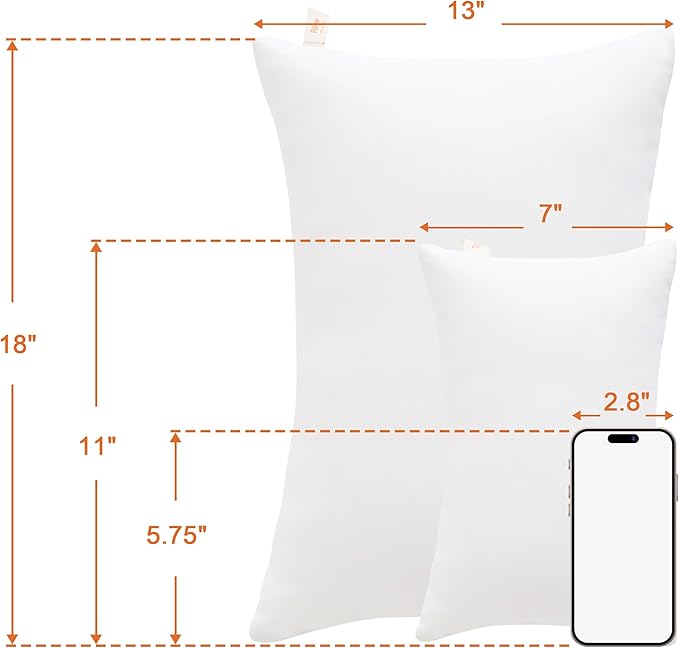 NTBAY Tiny Pillows, Down Alternative 7"x11" Microfiber Mini Pillow for Travel, Pets, Soft Machine Washable Small Pillows for Neck, Wrist, Lumbar and Knee, White