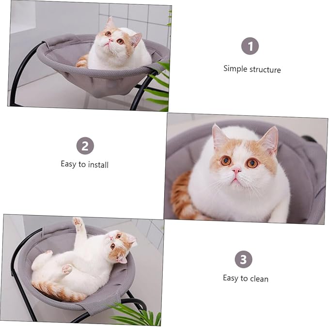 Milisten Elevated Cat Hammock Bed for Dogs and Cats Breathable and Comfortable Design for Indoor Use Easy to Install Stylish Frame Pet Furniture