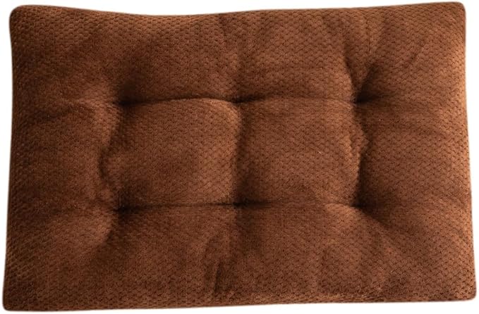 Washable Dog Bed for Large Breeds, Extra Cushioned Crate Mattress with Removable Fluffy Cover, Non-Slip Orthopedic Pet Pad, Machine Washable Kennel Mat(Coffee,XS)