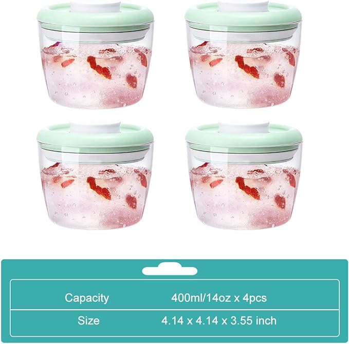 Overnight Oats Containers with Lids,14oz 400ml Set of 4 Meal Prep Container, Airtight Leakproof Reusable Food Storage Containers,Pop-Top Lids Bowl for Leftovers,Glass-like Clarity Tritan Material