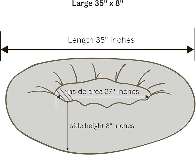 Organic Cotton Canvas Dog Bed: Removable Cover, Natural Fill - Made in USA (Blue Gray, Large 35" x 8" inches)