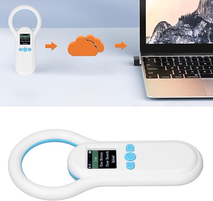 Yctze S20 Pet Microchip Scanner, 1.44 Inch TFT Display Reader, ISO11784 11785 FDX B ID64 Scanner with 500 Records Storage & USB Upload, Ideal for Dogs, Cats & Animal Management