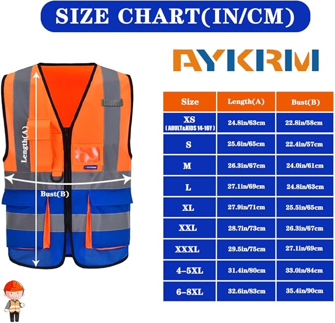 A-SAFETY High Visibility Reflective Safety Vest Customize Logo (XS-8XL)