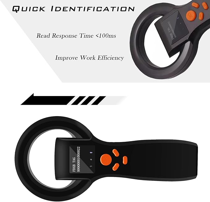 Smoostart Universal Pet Microchip Scanner, FDX-A/FDX-B/HDX Microchip Reader Read All Format Chips 16000 Data Records Upload to Pc for Animal/Pet/Dog/Cat/Pig (AVID Microchip Not Supported)
