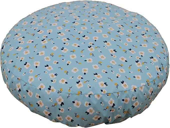 Round Dog Bed Cover Waterproof Blue 40 Inch