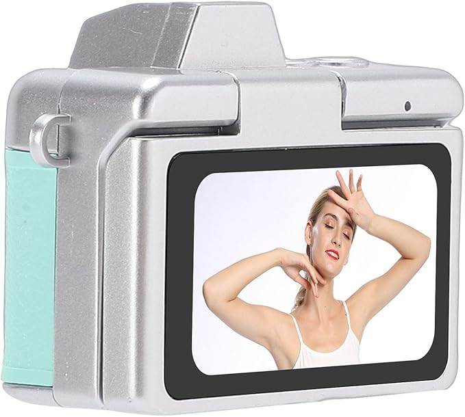 Palm Size Camera, 1080P Video 48MP Image Wide Angle Lens 1.47 Inch Flip Screen, with Fill Light and Type C Charging, for Campus Cycling Pets Selfie (Green)