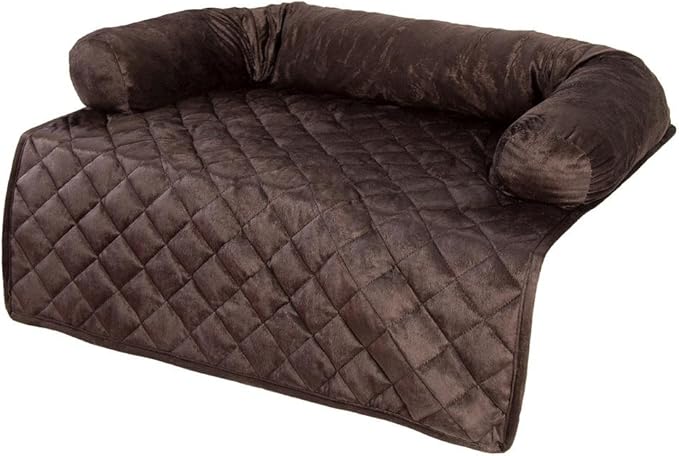 PETMAKER Furniture Protector Pet Cover with Bolster for Dogs, 30.5" L X 30" W, Brown Diamonds