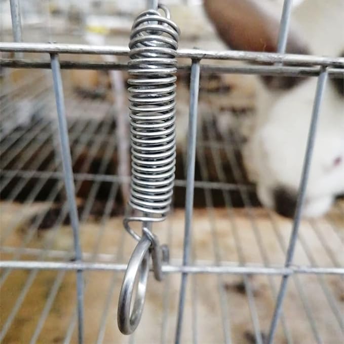 Pet Cage Door Latch Spring Hook - 20 Pack Heavy Duty Spring Loaded Dog Crate Lock, Galvanized Steel Chicken Coop Latches for Rabbit Hutch, Bird Cage, Wire Mesh Enclosures