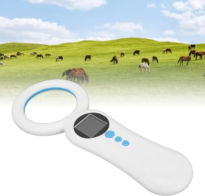 Diyeeni Pet Microchip Reader, 500 Records Animal Chip ID Scanner, Animal ID Tag Handheld Reader for Dog Cat Pig, Support EMID & FDX B (ISO11784/11785) 134.2KHz/125KHz