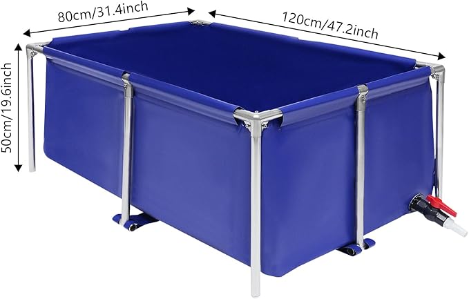 Canvas Fish Pond, Foldable Fish Aquarium Tank, Portable Koi Breeding Pool, Indoor Outdoor Goldfish Tank, Turtle Ornamental Pool
