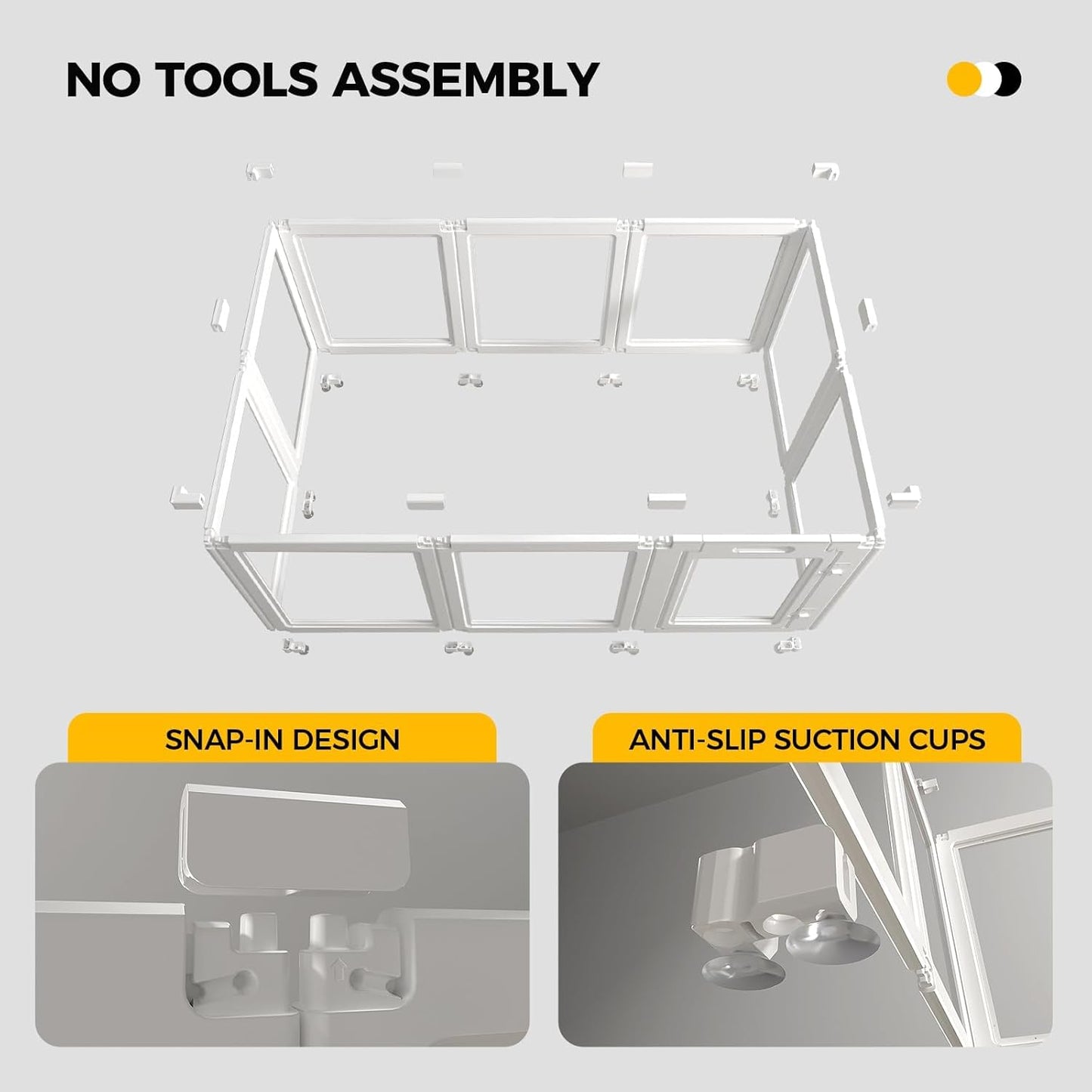 Clear Acrylic Plastic Dog Playpen - Clear Dog Play Pen - Easy Assemble Acrylic Dog Playpen - Puppy Playpen, Cat Playpen, Small Animal Playpen, Dog Play Pen Indoors (White, 30.3" H, 10PCS)