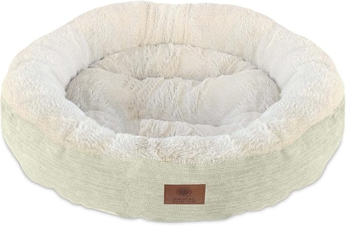 American Kennel Club AKC 3158- Green AKC Casablanca Round Solid Pet Bed, Green for All Dog Breeds and Sizes