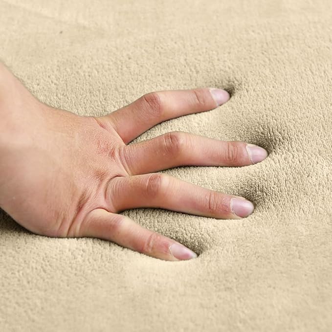 Loartee Coral Velvet Crawling Rug (4'9"x4'9", Brown) for Toddler Children Play Area Rug Yoga Mat Exercise Pad