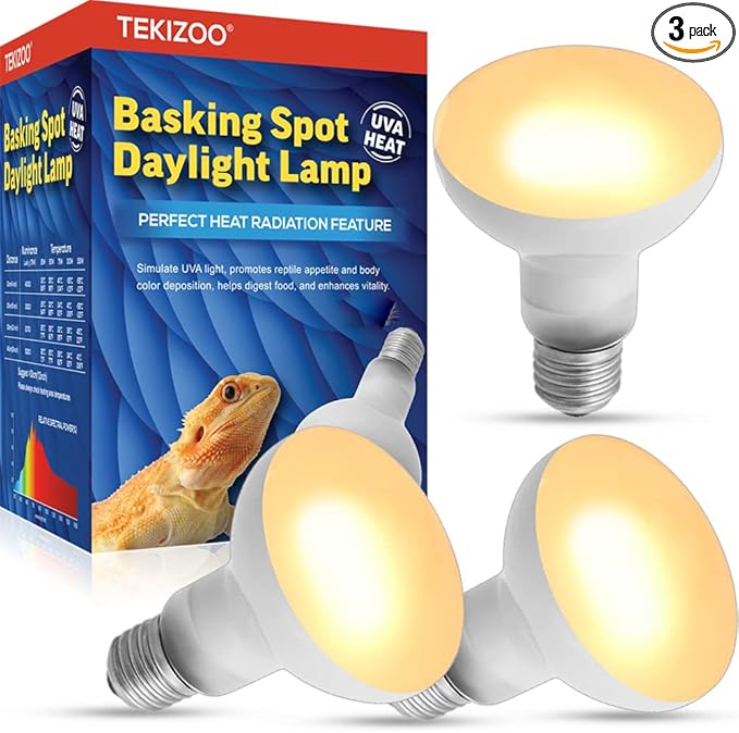3 Pack Heat Lamp 100W,Basking Spot Simulated Natural Sunlight Heating Lamp Bulb,UVA Lamp Bulb Heat Emitter for Reptile Chickens Brooder Tortoise Pet