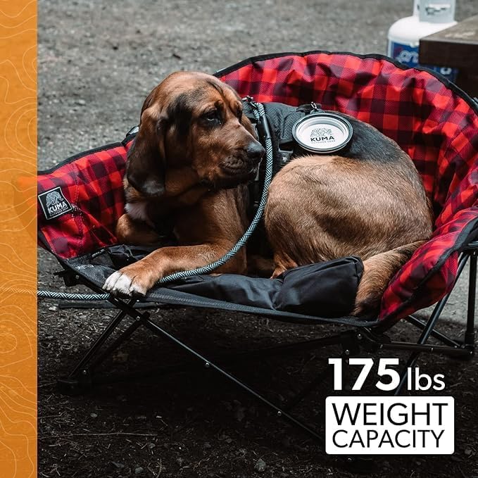 Kuma Outdoor Gear Lazy Bear Dog Bed with Carry Bag, Ultimate Portable Luxury Outdoor Dog Bed for Camping, Glamping & Outdoor Adventures (Heather Grey)