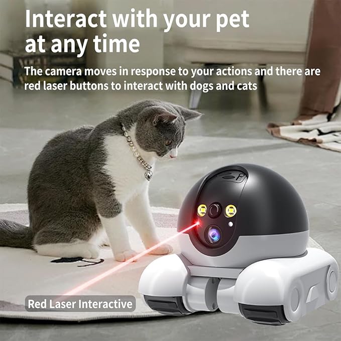 Pet Cameras Indoor with Phone App, 1080p Dual Lens, P 360°/T 90° Rotation Monitoring, 2-Way Talk, Night Vision, Motion Detection, Video Recording (4G, 64GB)