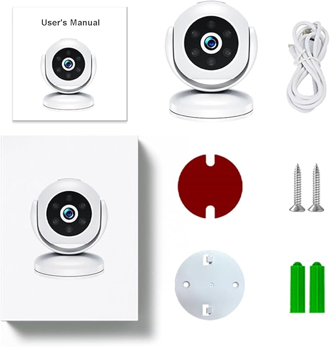 Pets Camera with Magnetic Bracket, 1080P Indoor Wireless Camera, 170° Wide Angle White - Smart Motion Detection, Infrared Night Vision, Home Safety Monitor