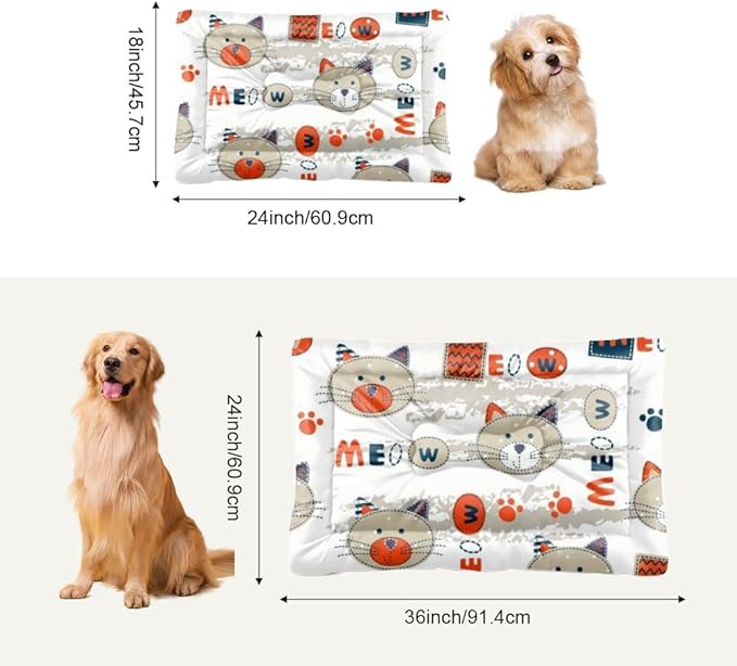 Breathable Dog Beds with Anti-Slip Bottom, Cute Animals Pet Supplies Pad Crate Rabbit Bed Ultra Soft Kennel Mat for Indoor& Outdoor Sofa Cars, Machine Washable 24 X 18 Inch