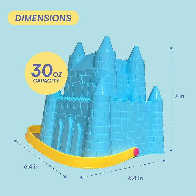 Sand Castle Building Kit, Beach Toys, Beach Bucket, Set of 4 Sand Castle Molds for Kids, Gift Toy for Ages 1 2 3 4 5 6 7 8 9, Older Kids and Toddlers, Sandcastle Building Kit Pail for Kids