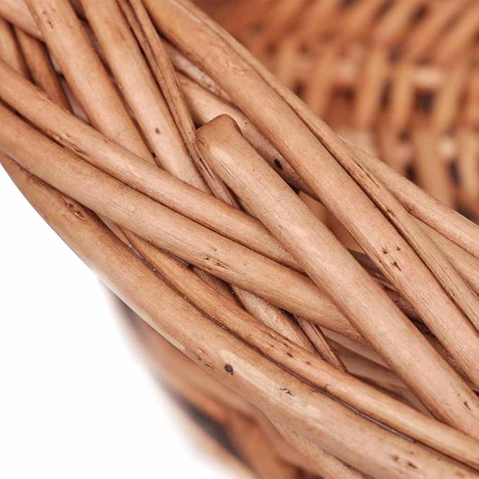 Natural Willow Dog Basket Oval Pet Bed for Small Medium Breeds Lightweight Indoor Outdoor Use Durable Rustic Design Cozy Comfortable Spot