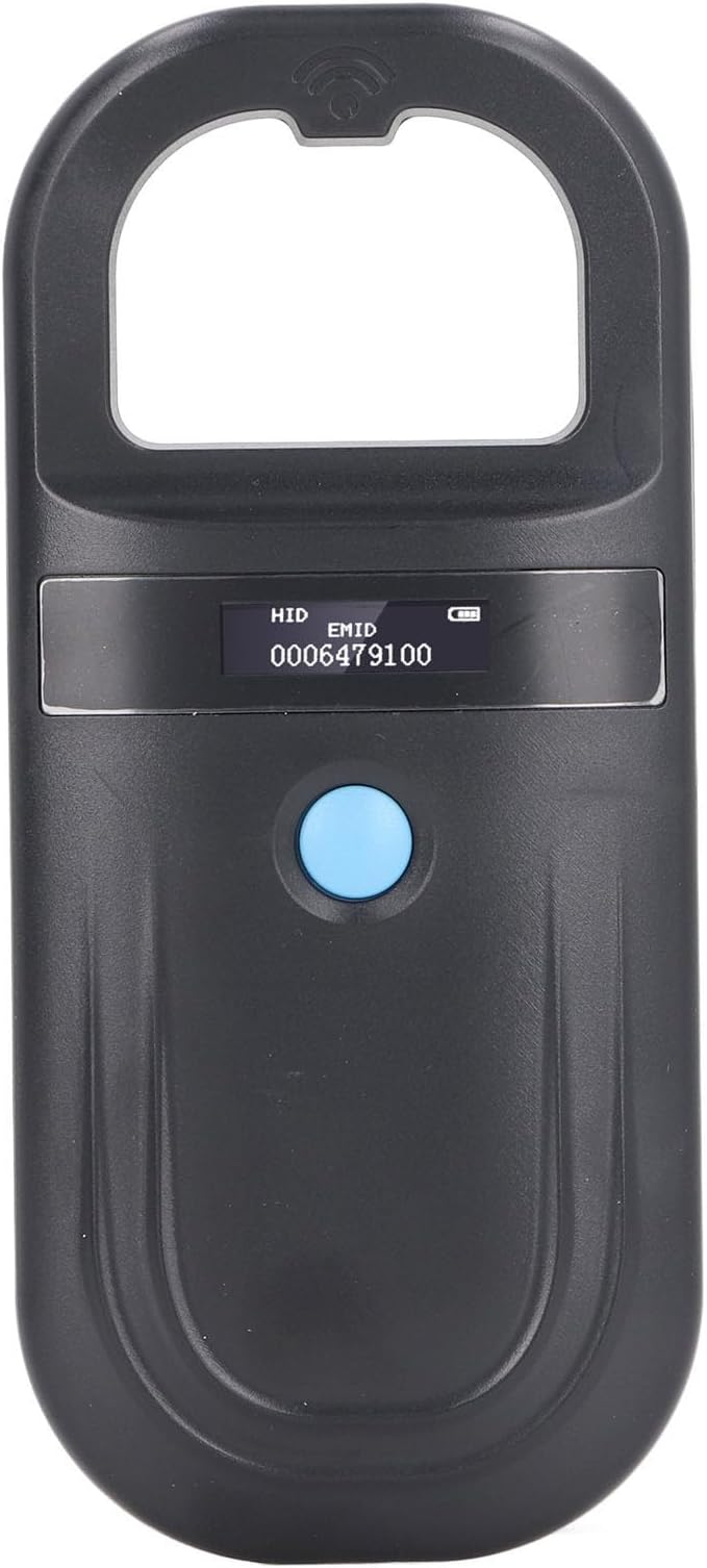 Portable Pet Microchip Scanner, 134.2KHZ FDX B EMID Reader with USB Data Upload, OLED Display Pet Scanner with Built in Buzzer, Ideal for Identification