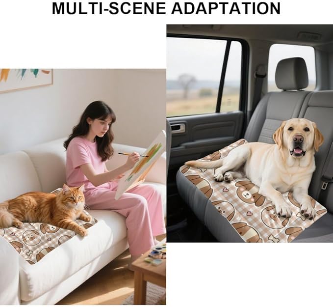 Comfy Dog Bed with Anti-Slip Bottom, Cute Dogs Dog Furniture Pet Pads Crate Bed Ultra Soft Mat for Under Crate for Indoor& Outdoor Sofa Cars, Machine Washable 24 X 36 Inch