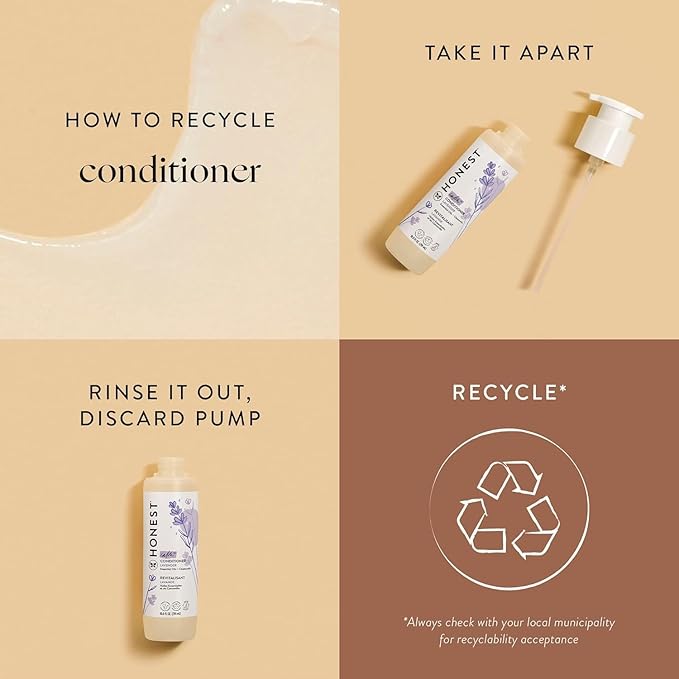 The Honest Company Silicone-Free Conditioner | Gentle for Baby | Naturally Derived, Tear-free, Hypoallergenic | Lavender Calm, 10 fl oz
