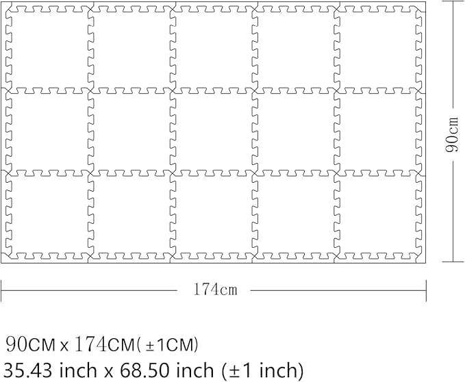 MQIAOHAM® 18 Pieces + 18 Edges Puzzle Play Mats, Soft Baby Play Mat, Kids Interlocking Foam Floor Tiles, Toddlers Carpet Playmats XZ301018-104