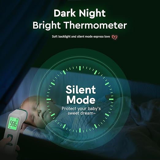 Forehead Thermometer for Adults and Kids, Fast Accurate Thermometer with Fever Alarm, 1S Reading & Silent Mode, Easy to Use Health Thermometer (Green)