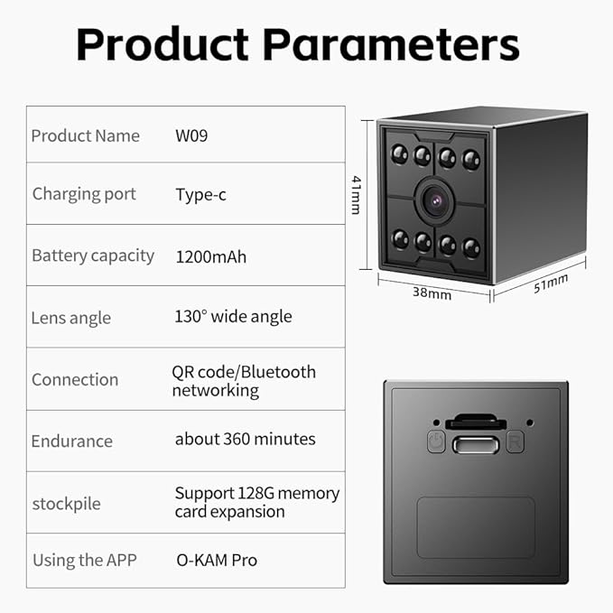 3T6B Mini Home Security Camera, 1080P HD Hidden Spy Camera with Night Vision & Motion Detection, Phone App Alerts for Indoor/Outdoor Wireless Surveillance, Baby, Pet, Car (Without SD Card)