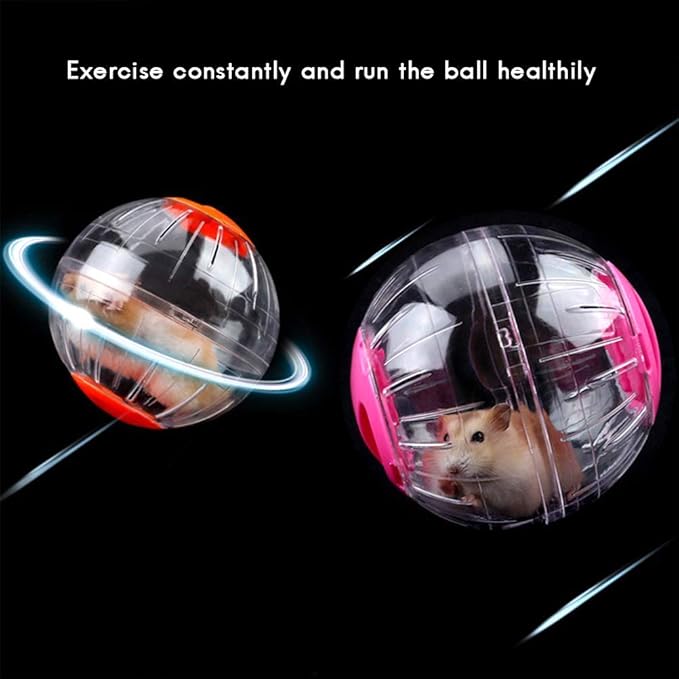 Mini New Cute Dwarf Hamster Running Ball 4.72 Inches Crystal Ball for Hamsters Small Silent Exercise Wheel Cage Accessories for Hamsters Less Than 4 inches 10 cm in Length (Orange)