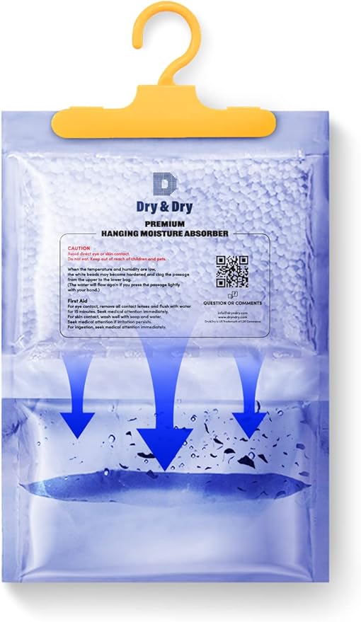 Dry & Dry 45 Packs [Net 7 Oz/Pack] Moisture Absorbers for Home, Basement and Bedroom - Small Dehumidifiers