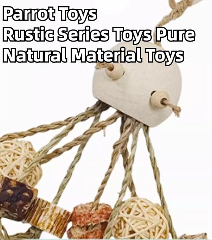 Bird Toys, Chewing for Parrot, Natural Nut Hanging for Parakeet,Lovebirds,Finch,Cockatiel, Conure, Quaker (B)