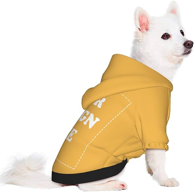 Dog Costume, Custom Dog Hoodie, Dog Name Costume Holiday Pet Pajamas Outfit, Personalized Pet Coat Costumes for Small Medium Large Dogs and Cats for Winter, Gold, XL