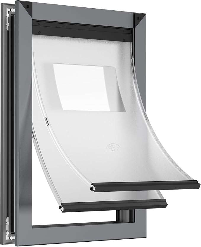 Rescumascer Medium Dog Door for Door, Doggie Door with Aluminum Frame, Dog Door for Medium Dogs and Large Cat up to 30lbs