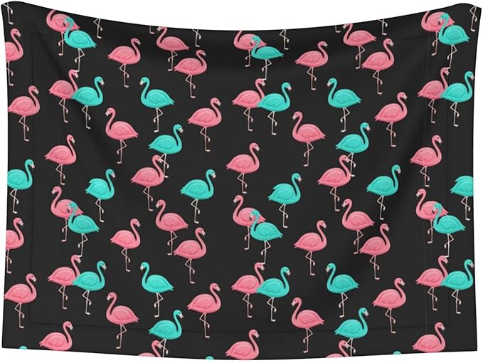 Two Sided Plush Pet Blanket for Warmth Comfort, Flamingo Pattern, Reversible Throw with Cozy Nubby Side for Chilly Nights Napping Spots Around House