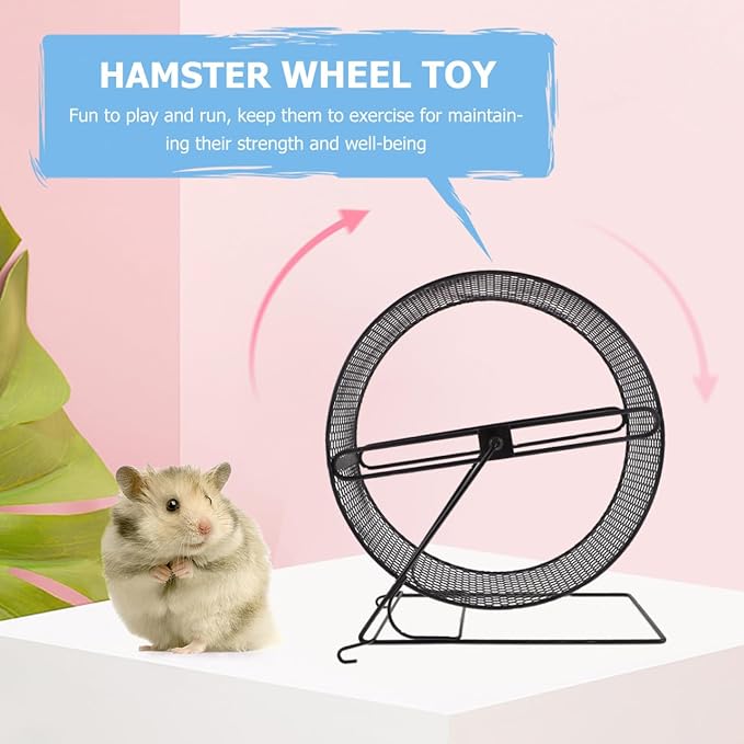 Mikikit Chinchilla Wheel Hamster Running Wheel Iron Fitness Chinchilla Silk Screen Large